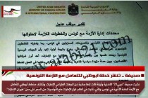 صحيفة .. تنشر خطة ابوظبي للتعامل مع الازمة التونسية