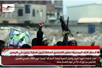 أنصار الله اليمنية تعلن التصدي لمقاتلتين اماراتيتين في اليمن