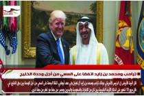 ترامب ومحمد بن زايد اتفقا على السعي من أجل وحدة الخليج