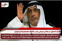 عبد الخالق عبد الله يدعو الى سحب القوات الإماراتية من اليمن