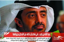 عبد الله بن زايد.. على قطر أن تكف عن التدخل بجيرانها