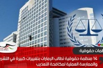 14 منظمة حقوقية تطالب الإمارات بتغييرات كبيرة في التشريع والممارسة العملية لمكافحة التعذيب