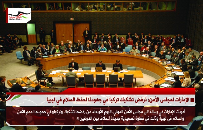 الإمارات لمجلس الأمن: نرفض تشكيك تركيا في جهودنا لحفظ السلام في ليبيا