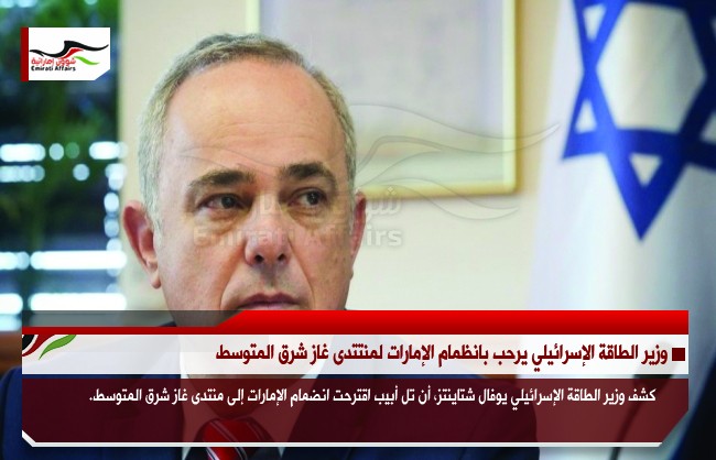 وزير الطاقة الإسرائيلي يرحب بانضمام الإمارات لمنتدى غاز شرق المتوسط